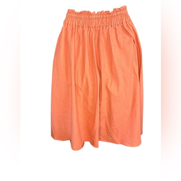 KANCY KOLE Womens A-Line Midi Skirt Back Elastic Waist Drawstring
Orange Small - Picture 4 of 9